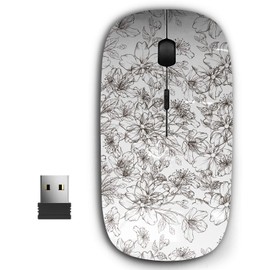 2.4G Ergonomic Portable USB Wireless Mouse for PC, Laptop, Computer, Notebook with Nano Receiver ( Cherry Blossom )