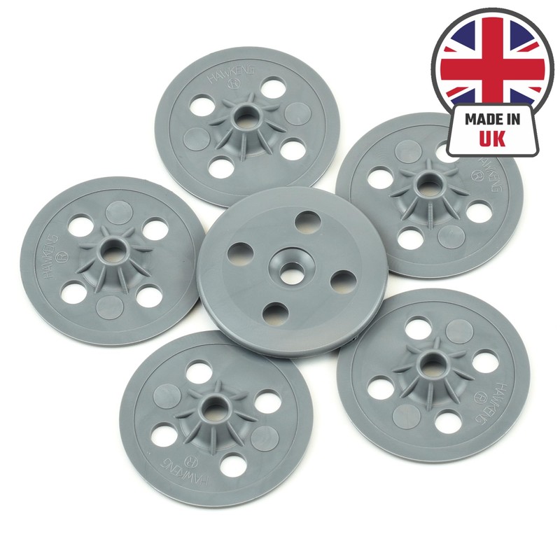 Hawkeng Plasterboard/Insulation Fixing Washers, 35mm Nylon, Non Rust - 100PCS