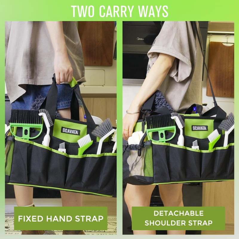 SCAVATA Wearable Cleaning Caddy Bag, Cleaning Caddy Supplies Organizer with