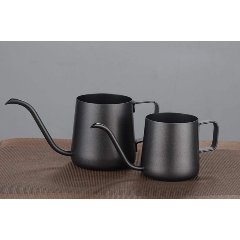 FAROL Coffee Pot, Drip Pot, Stainless Steel, Black, Fine Mouth