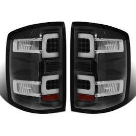 HECASA LED Tail Lights Compatible with 2014-2018 Silverado 1500 2500HD 3500HD Replacement for 23141274 23141275 Left & Right Clear Lens Black Housing