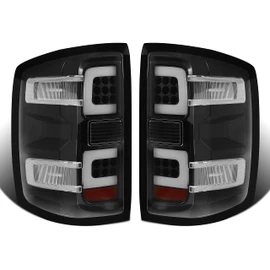 HECASA LED Tail Lights Compatible with 2014-2018 Silverado 1500 2500HD 3500HD Replacement for 23141274 23141275 Left & Right Clear Lens Black Housing