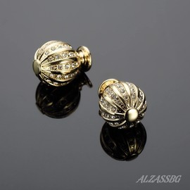 Alzassbg 5 Pack Gold Cabinet Knobs, 1 Inch(27mm) Diameter Round Crystal Knobs for Cabinets and Drawers AL1078GP