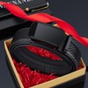 VANNANBA Mens Fashion Leather Belt with Ratchet Automatic Buckle Designer