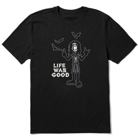 Life is Good. Men's Heavy Metal Life was Good Short Sleeve Crusher Tee, Faded Black, XX-Large