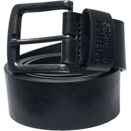Urban Classics Unisex Belt Made of Recycled Polyester, Imitation Leather, Black, Recycled Imitation Leather Belt for Men and Women, Sizes S/M and L/XL, black