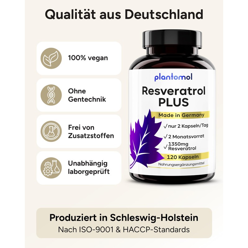 Trans Resveratrol Capsules 1350mg - 120x Resveratrol High Dose -