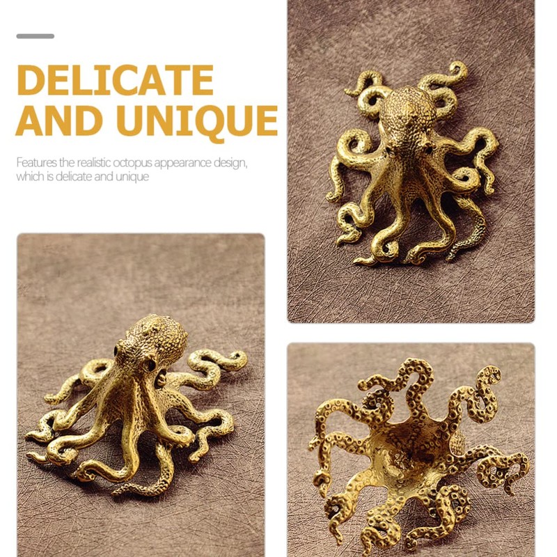 Warmhm Retro Octopus Model Ornament Octopus Statue Figurine Desktop Adornment