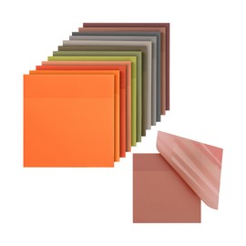 Mr. Pen- Clear Transparent Sticky Notes, 3”x3”, Earthy Colors, 12 Pads, 600 Sheets, See Through Sticky Notes