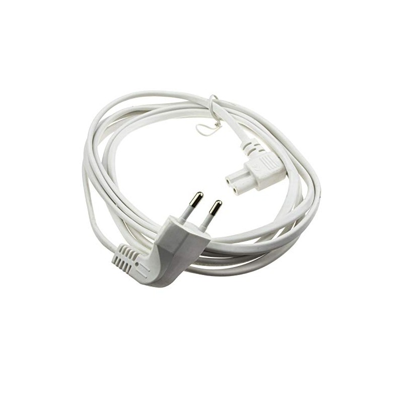 Right Angled 2-Pin Euro Plug to Figure of 8 C7