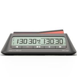 A&A Chess Clock, Digital Chess Timer with 36 Tournament Modes, Stylish Minimalist Design with Rocker, Portable Timer for Chess & Board Games (Black)