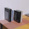 Geieold Bookends Bookshelf Transparent L-Shaped Book End Picture Book Album