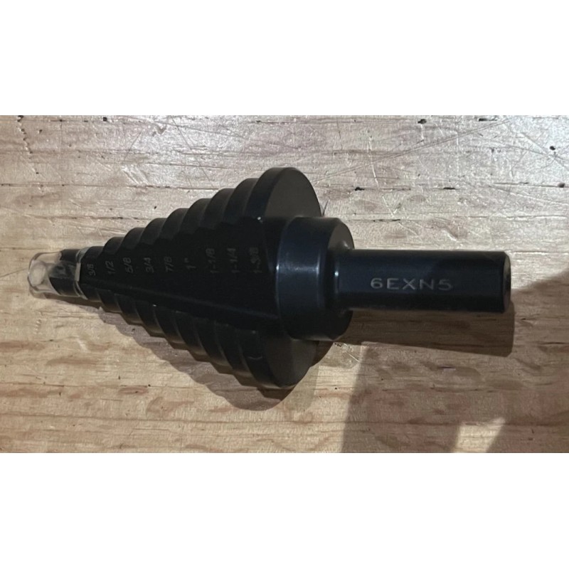 Westward 6EXN5A HSS Step Drill Bit 10 Sizes, 1/4-1-3/8 In,