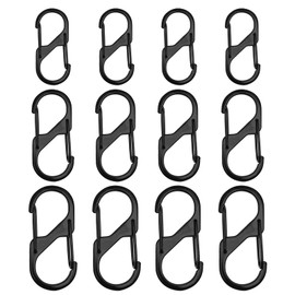 COZY CORE Zipper Clips Anti-Theft, 12Pcs Zipper Pull Locks for Backpacks – Double-Sided Spring S Carabiner Clasps for Luggage, Suitcases, Handbags, Keys, and Purses (Black)