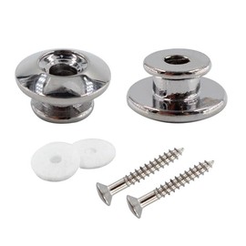 PDETVEO 2 Pack Metal Head Guitar Strap Button, Mushrooms Strap Locks for Guitar Ukulele Electric Bass, Silver