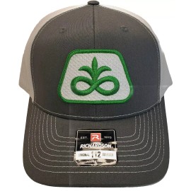 Richardson PIONEER SEED Patch on Richardson 112 Trucker Hat Snapback Charcoal/White
