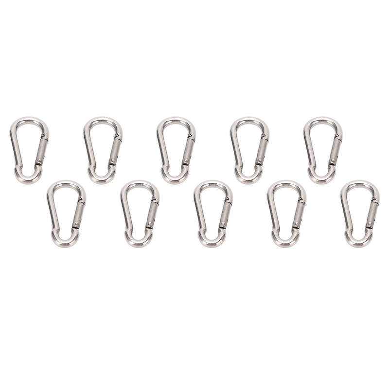 10Pcs Carabiner Clip Spring Snap Hook Heavy Duty Quick Link