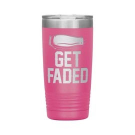 Get Faded Tumbler - Barber Tumbler - Barber Gift - 20oz Insulated Engraved Stainless Steel Barber Cup Pink