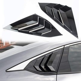 Ombialo Racing Style Rear Side Window Louvers Compatible with Honda Accord 2018 2019 2020 2021 2022 10th Gen Air Vent Scoop Shades Cover Blinds (Glossy Black)