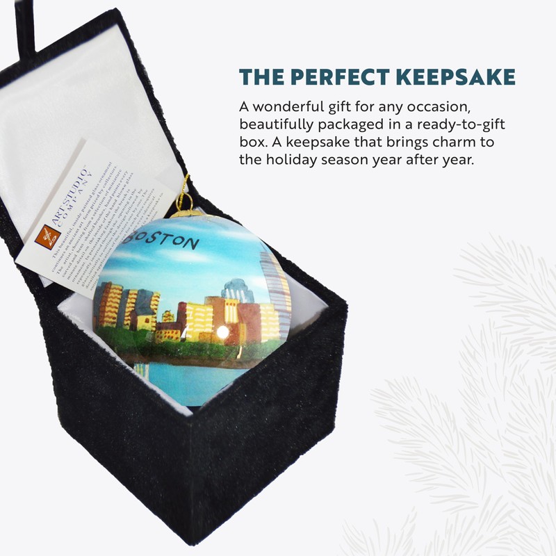 Art Studio Company - Hand Painted Christmas Ornament, Blown Glass,