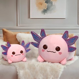 Mewaii 16'' Soft Pink Axolotl Plush Pillow - Adorable Cuddle Axolotl Plush Toy, Squishy Stuffed Animal for Kids, Adults, and Plushie Lovers, Perfect for Hugging and Relaxing