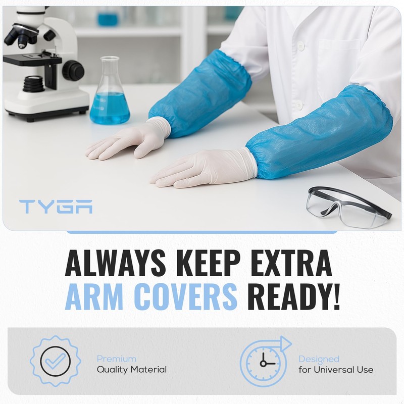 TYGA STORE 3 x 100 Oversleeves Arm Covers - Waterproof
