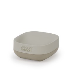 Joseph Joseph Bathroom Slim, Compact, Space Saving Soap Dish Holder, non-slip base - Ecru