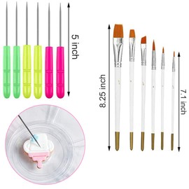 Kit de decoración de galletas, suministros de decoración de galletas, incluye 1 tocadiscos de acrílico, 6 cepillos de fondant para galletas, 6 agujas de escribir, suministros de tocadiscos para galletas, herramientas de glaseado real