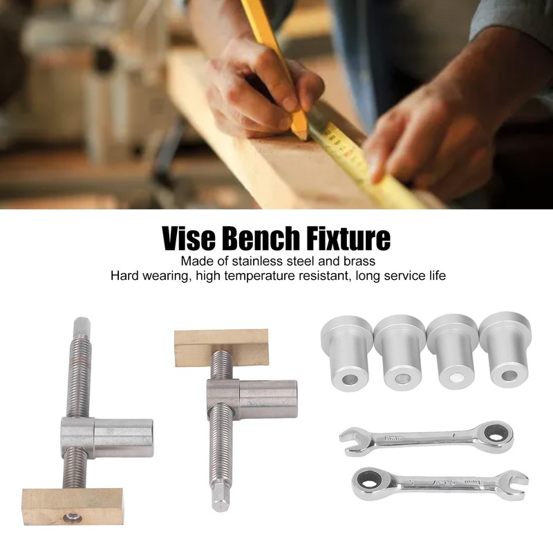 2Pcs Woodworking Desktop Clip Adjustable Workbench Fast Fixed Clamp Brass