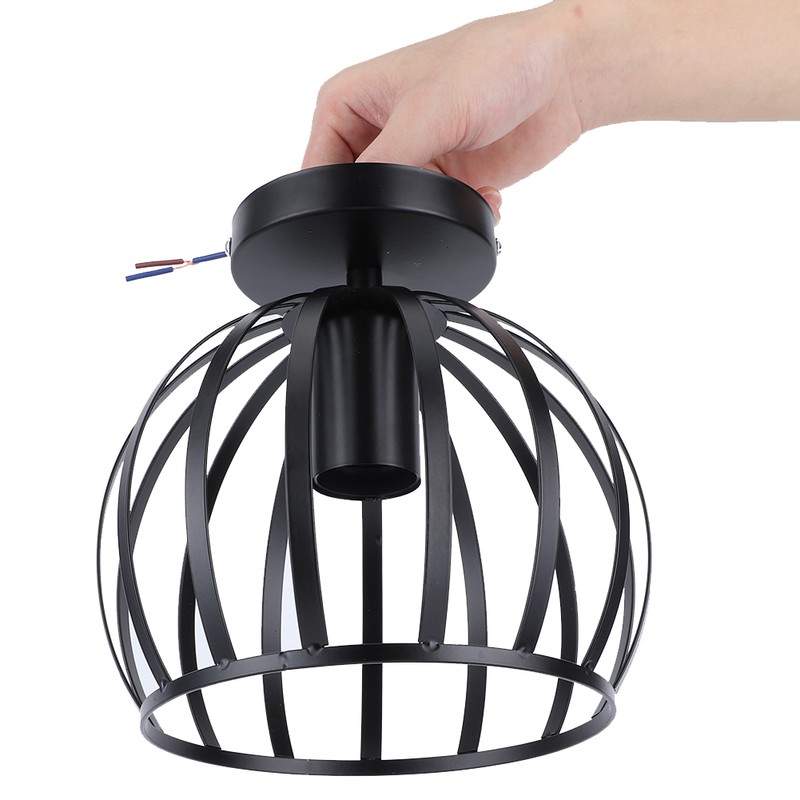 E27 Rustic Cage Chandelier Pendant Light Ceiling Lamp Shade for