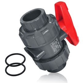 PVC Union Ball Valve, 3/4" Inch (DN20) True Union Full Flow Ball Valve, ASTM EPDM O-ring, Slip Socket Ball Valve with Full Port for Water System