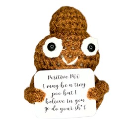 SACHPER Pickle Buddies Coffee Cheer Poo - Emotional Support Poop, Crochet Plushies for Desk Decor, Emotional Support Coworker Gift, Crochet Positive Poo
