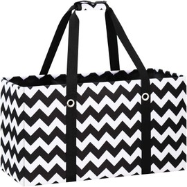 ASXSONN Stand Up Extra Large Utility Tote Bag with Metal Wire Frame, Thirty One Utility Tote, Structured Extra Large Tote Bag With Handles, Beach Bag