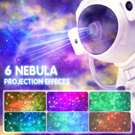Annefly Astronaut Galaxy Projector, Night Light Projector Star Projector with Speaker/Nebula Adjustment/Timer/Play Music, Portable Spaceman Projector for Kids Bedroom (with Bluetooth & Timer)
