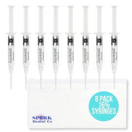 Polanight 16% 8 Syringe Pack, Polanight Whitening Gel (8 Whitening Syringes Total) + 1 Spark Dental Co Zipper Pouch for Teeth Whitening Kit Organization/Storage