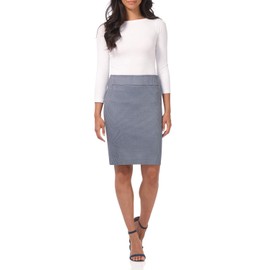 Rekucci Falda midi para mujer con ajuste cómodo, Azul Burbujas, S