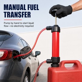 200cc Portable Manual Siphon Pump with Dual 1m Hoses for Liquid Transfer