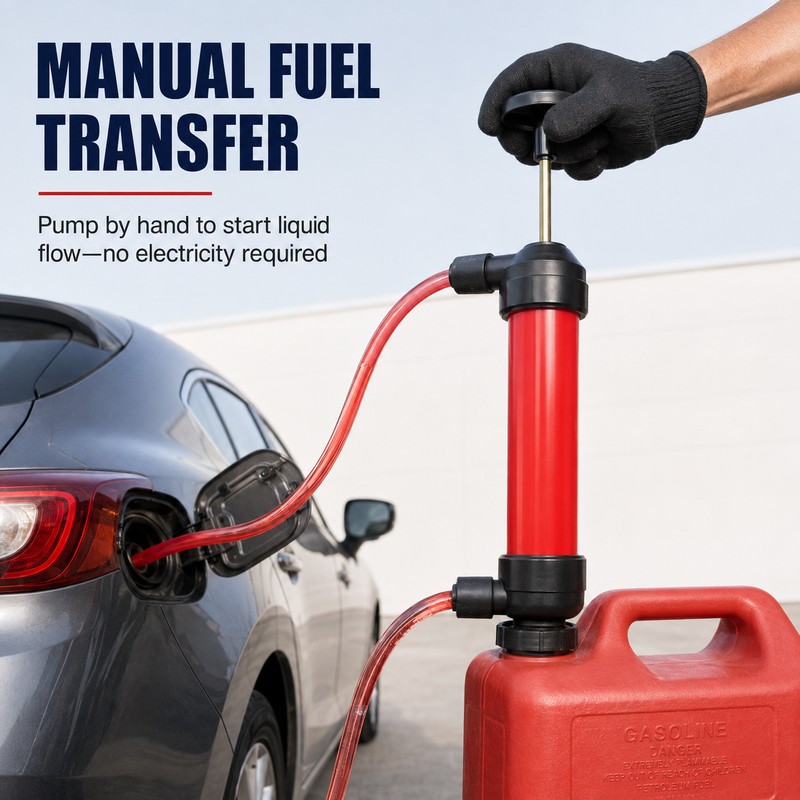200cc Portable Manual Siphon Pump with Dual 1m Hoses for