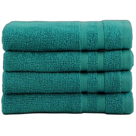 EDB 4X Face Cloth Super Soft 100% Egyptian Cotton Flannels Washcloths 800-GSM Luxury Premium Quality Quick Dry Towels 30 x 30 cm (Blue Lagoon, 4 - FACE CLOTH)
