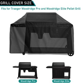 ZJYWSCH Grill Cover for Traeger Woodridge Pro/Plus & Woodridge Elite Wood Pellet Grill Smoker Outdoor Waterproof for Traeger TFB97JLH TFC97XLH Full Length Cover BAC776 Heavy Duty