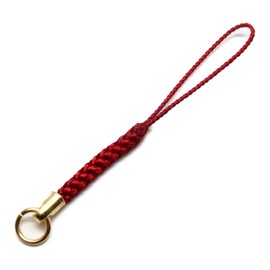 Rayon Can (Gold Plated), Set of 10, Netsuke Cord for Straps, Amulet (Red)