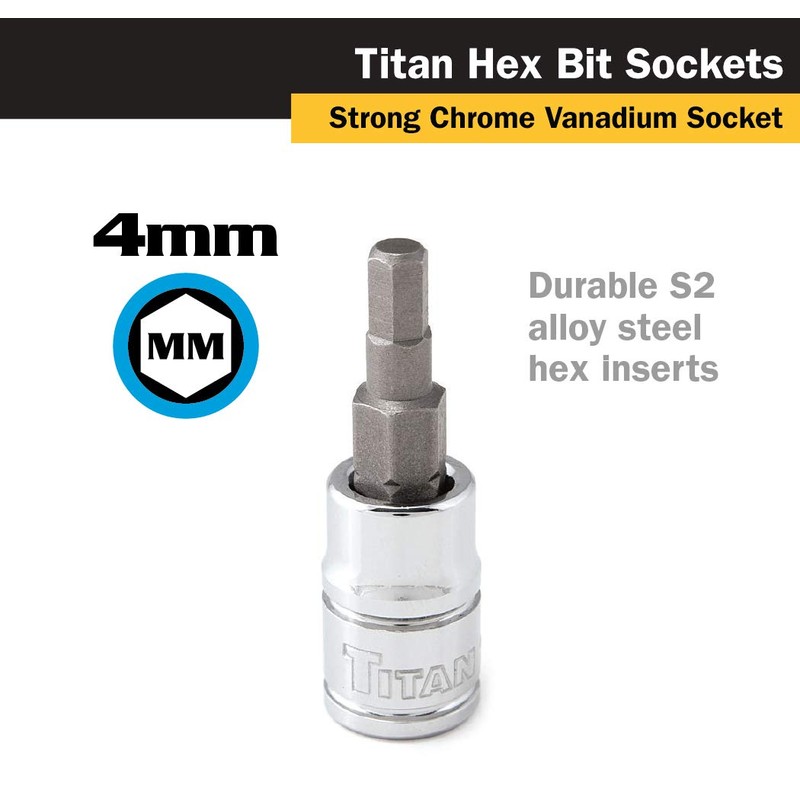 Titan 15604 1/4-Inch Drive x 4mm Hex Bit Socket