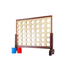 Monoprice Giant Four-in-a-Row - for Tailgating, Bbqs, Camping, Outdoor Events, and Much More - Pure Outdoor Collection, Wood, 34 x 26 x 4.25 inches