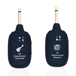 Alnicov Wireless Guitar System 20Hz-20kHz UHF Wireless Guitar Transmitter Receiver for Electric Guitar Bass Violin A8 upgraded version