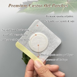 20Pcs Castor Oil Pack Wrap Belly Button, Self-Adhesive Disposable Organic Cotton Castor Oil Patches, Highly Absorbent, Promotes Digestion, Easy to use, Anti-Seepage, No Wash (20) (20)