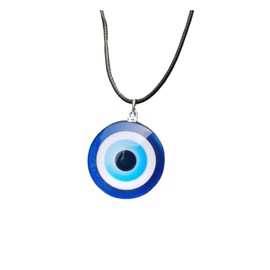 Caiyao Evil Eye Pendant Necklace Glass Leather Rope Chain Turkish Protect Lucky Necklace for Women Men-Double Side A