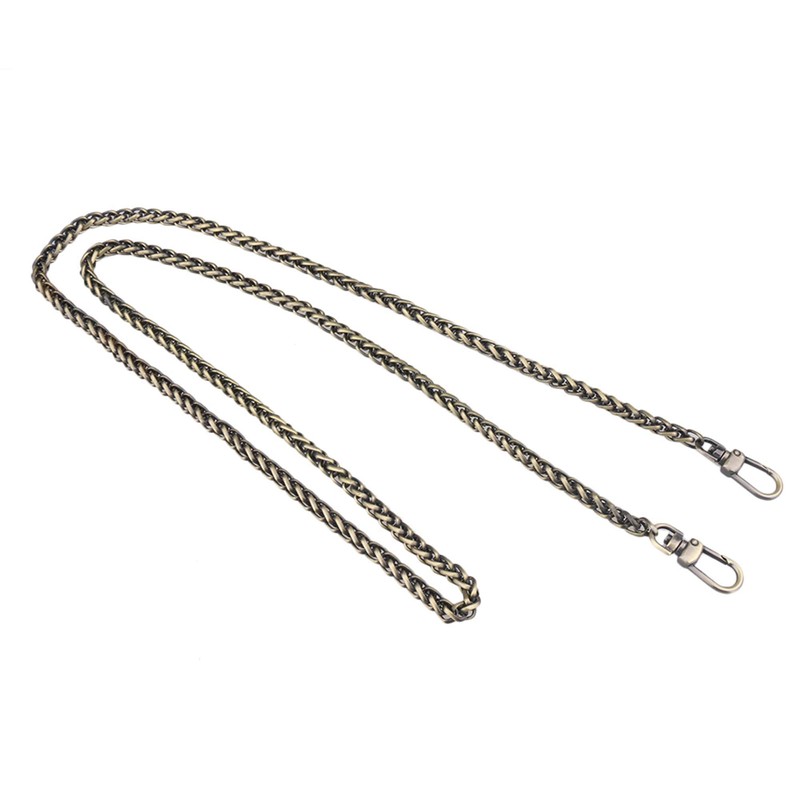 Mxfans Antique Brass Iron Handbag Chain 120cm, bronze