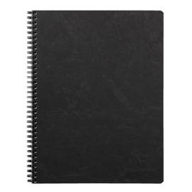 Clairefontaine Age Bag 782521C Notepad with Double Spiral, DIN A4+, 80 Sheets, Removable, Perforated, 4-Hole Punched, Squared, Black, Pack of 1