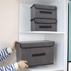 DIMJ 3 Pack Foldable Storage Boxes with Lids, Collapsible Storage