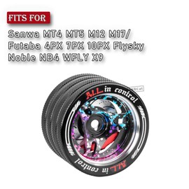 ARRCat Aluminum RC Remote Control Hand Wheel Steering Wheel Upgrades Part for Sanwa MT4 MT5 M12 M17/Futaba 4PX 7PX 10PX Flysky Noble NB4 WFLY X9,Metal RC Transmitter Wheel w/Brake Disc Caliper,Red
